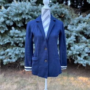 J. Crew nautical stripes wool blazer sweater